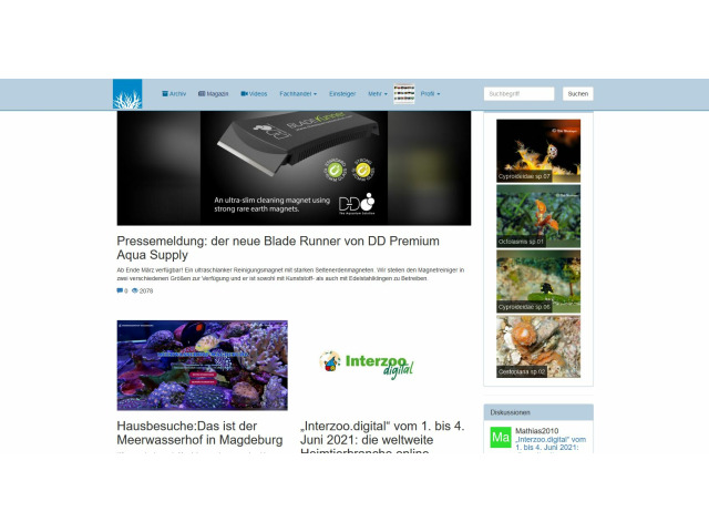 Bild der Website Korallenriff.de